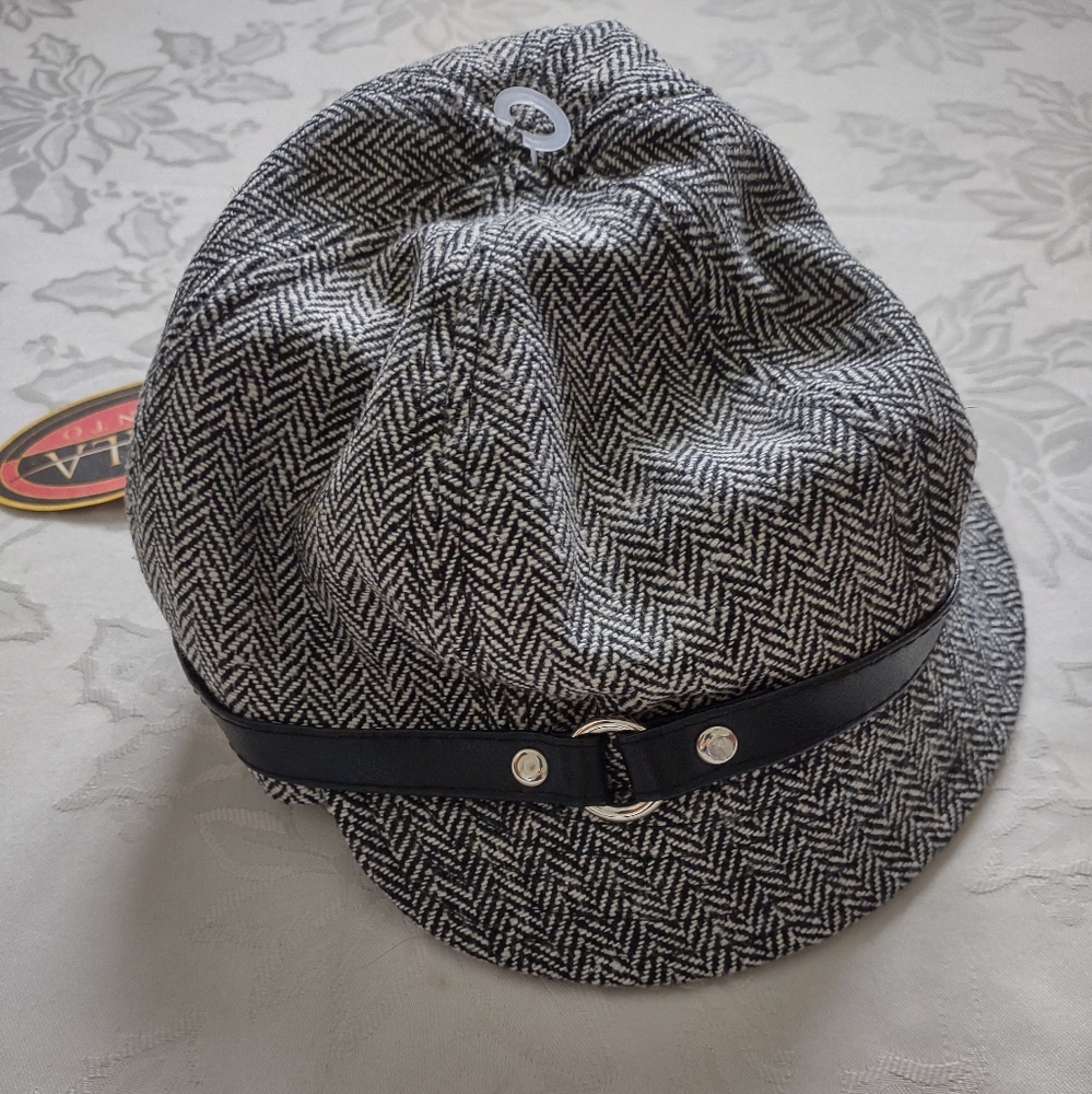 New 🎀 Scala Pronto wool blend tweed bucket news boy cap hat